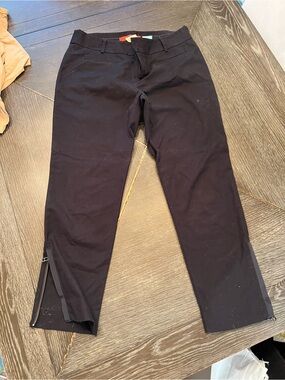 Black Cartonnier Charlie Ankle womens Stretch Chino Pants with Ankle Zippers